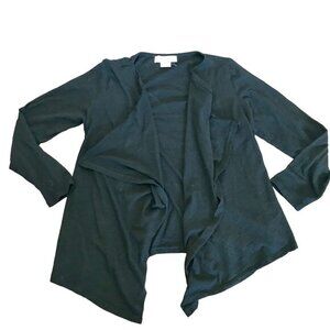 Michael Michael‎ Kors Women's Black Lightweight Waterfall Cardigan Size Petite M